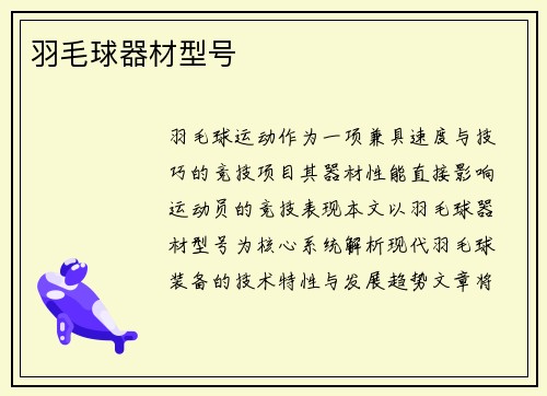 羽毛球器材型号